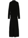 Bite Studios High-neck Ruched Gown In ブラック