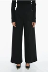 Bite Studios High-waist Wool Melton Flared Pants