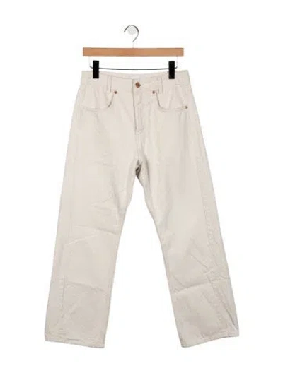Pre-owned Bite Studios High-rise Straight Leg Jeans In White