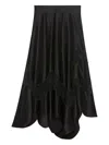 Bite Studios Lace-insert Silk Skirt In Black