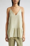 Bite Studios Lily Parchment Textured Organic Cotton & Organic Silk Peplum Top