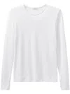 Bite Studios Long-sleeve Semi-sheer Top In Weiss