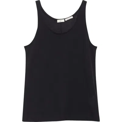 Bite Studios Luca Sheer Organic Cotton Tank In Black