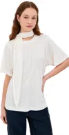 Bite Studios Ludo Oversize Draped Scarf T-shirt In Off White
