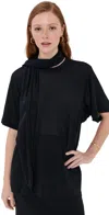 Bite Studios Ludo Sheer Cotton Crepe Tee Black In Black