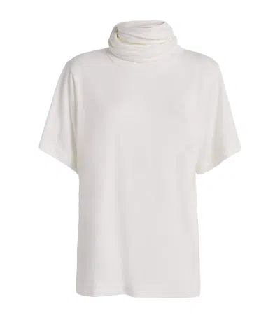 Bite Studios Lyocell-cashmere Ludo Wrap T-shirt In Ivory