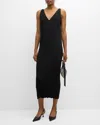 BITE STUDIOS MAISIE V-NECK SLEEVELESS PLISSE MIDI DRESS