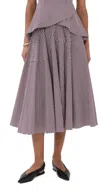 Bite Studios Maxime Striped Organic Cotton Skirt Plum Stripe