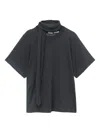 Bite Studios Neck-tie Short-sleeve T-shirt In Black