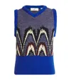 Bite Studios Neon Jacquard Sweater Vest In Blue