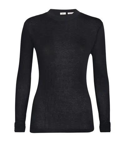 Bite Studios Organic Cotton Long-sleeve Top In Black