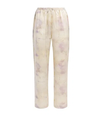 Bite Studios Organic Silk Coralia Straight Trousers In Gray