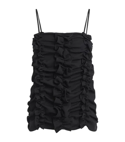 Bite Studios Organic Wool Ruched Top In Black