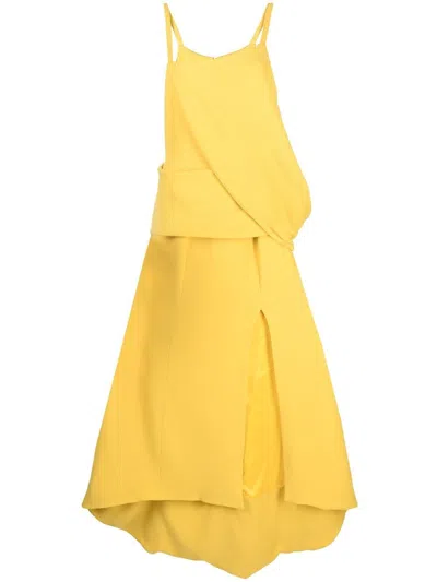 Bite Studios Page Flow Wool Dress In Yellow