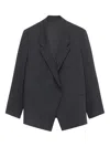 Bite Studios Polus Asymmetric Lapel Blazer In Gray
