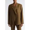 Bite Studios Polus Wool & Silk Jacket Moss In Moss