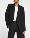 Bite Studios Polus Asymmetric Wool Blazer In Black