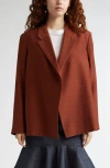 Bite Studios Organic Wool-silk Polus Blazer In Brown