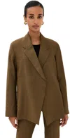 Bite Studios Polus Wool & Silk Jacket Moss In Moss