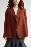 Bite Studios Organic Wool-silk Polus Blazer In Rust