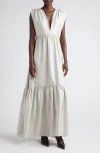Bite Studios Prato Organic Silk Satin Maxi Dress In Dawn