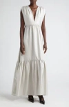 Bite Studios Prato Organic Silk Satin Maxi Dress In Dawn