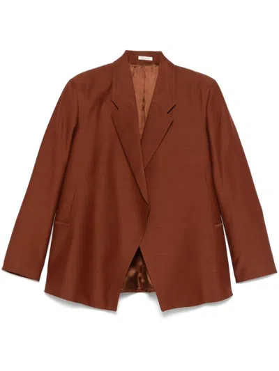BITE STUDIOS BITE STUDIOS RELAXED RUST BROWN OPEN BLAZER WITH PEAK LAPELS