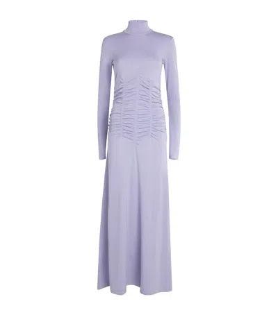 Bite Studios Ruched Maxi Dress In Purple