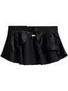 Bite Studios Ruffled Satin Belt In Black