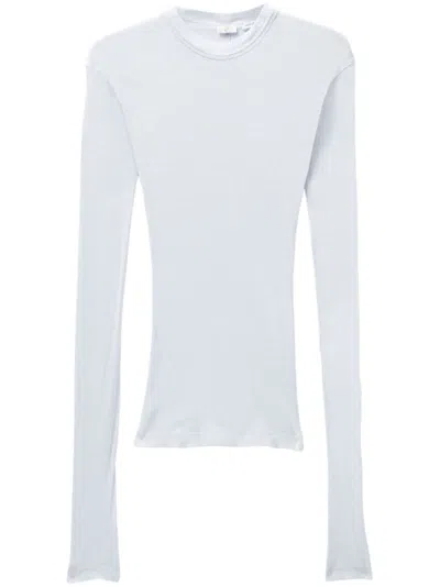 Bite Studios Semi-sheer Long-sleeve Jersey In Blau