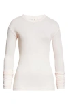 Bite Studios Semisheer Organic Cotton Rib Crewneck T-shirt In Rose