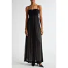 Shop Bite Studios Semisheer Ruched Mixed Media Dress In Black