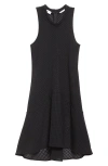 Bite Studios Shield Sleeveless Open Knit Organic Cotton Dress In Black