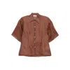 Bite Studios Verse Short-sleeved Buttoned Shirt In Brown