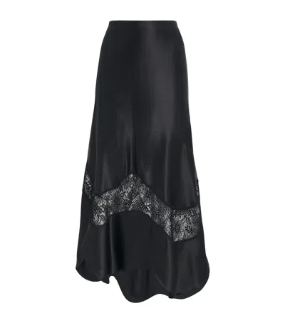 Bite Studios Silk Vivace Midi Skirt In Black