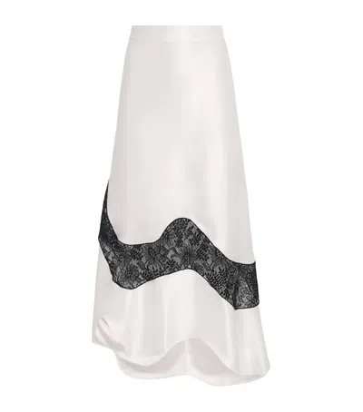 Bite Studios Silk Vivace Midi Skirt In White