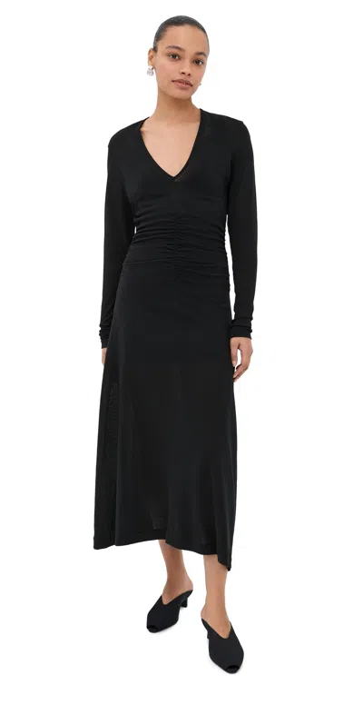 Bite Studios Steep V Neck Dress Black