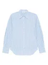 Bite Studios Striped Button-down Shirt In Blue