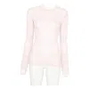 Bite Studios Ribbed Cotton Long-sleeve T-shirt With Gathered Sleeves In Pink