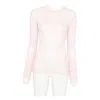 Bite Studios Ribbed Cotton Long-sleeve T-shirt With Gathered Sleeves In Pink
