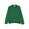 Bite Studios Buttoned Polo Sweater In Green