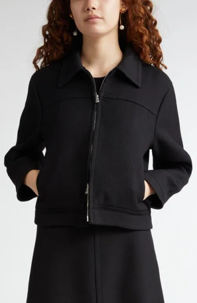 Bite Studios Tailored Organic Wool Zip Jacket In Black