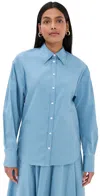 Bite Studios Vera Organic Cotton Poplin Button-up Shirt In Lobelia