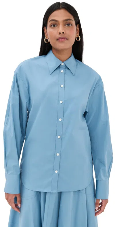 BITE STUDIOS VERA COTTON POPLIN SHIRT LOBELIA