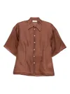 Bite Studios Verse Short-sleeved Buttoned Shirt In Brown