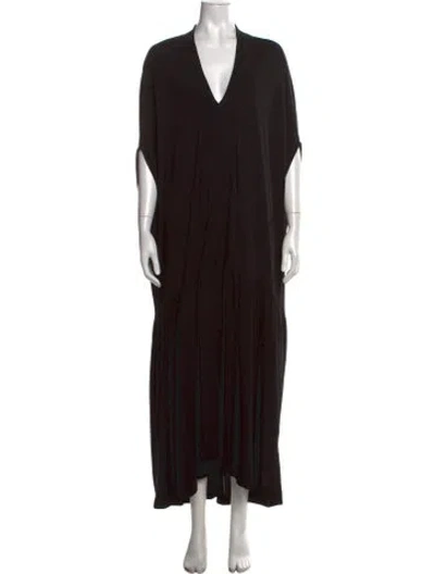 Pre-owned Bite Studios V-neck Long Dress W/ Tags In Black
