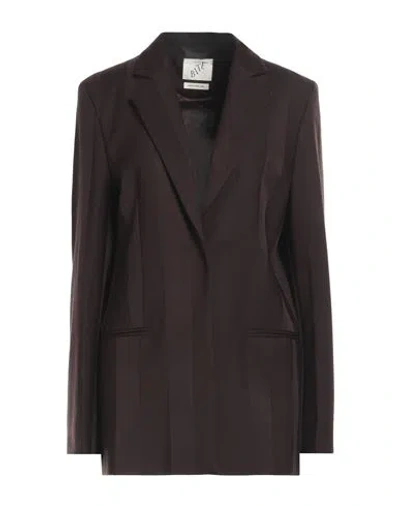 Bite Studios Woman Blazer Dark Brown Size 8 Wool