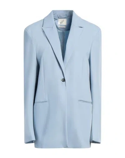 Bite Studios Woman Blazer Pastel Blue Size 8 Wool