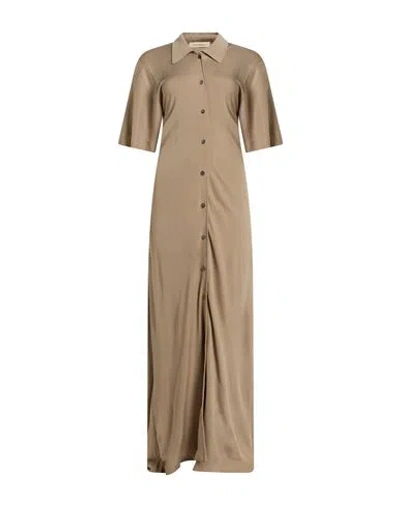 Bite Studios Woman Maxi Dress Khaki Size Xs Viscose In Beige