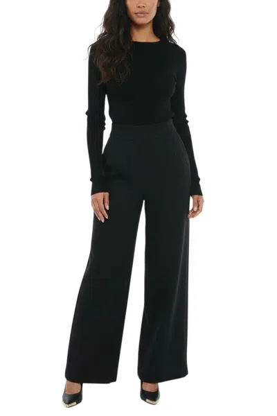 Bite Studios Women Black Flared Pleated Pants